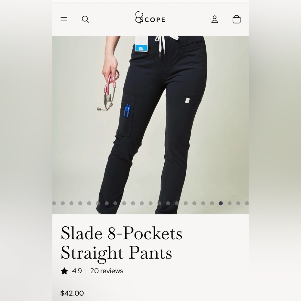 SCOPE Black Scrub Pants - Picture 4 of 5